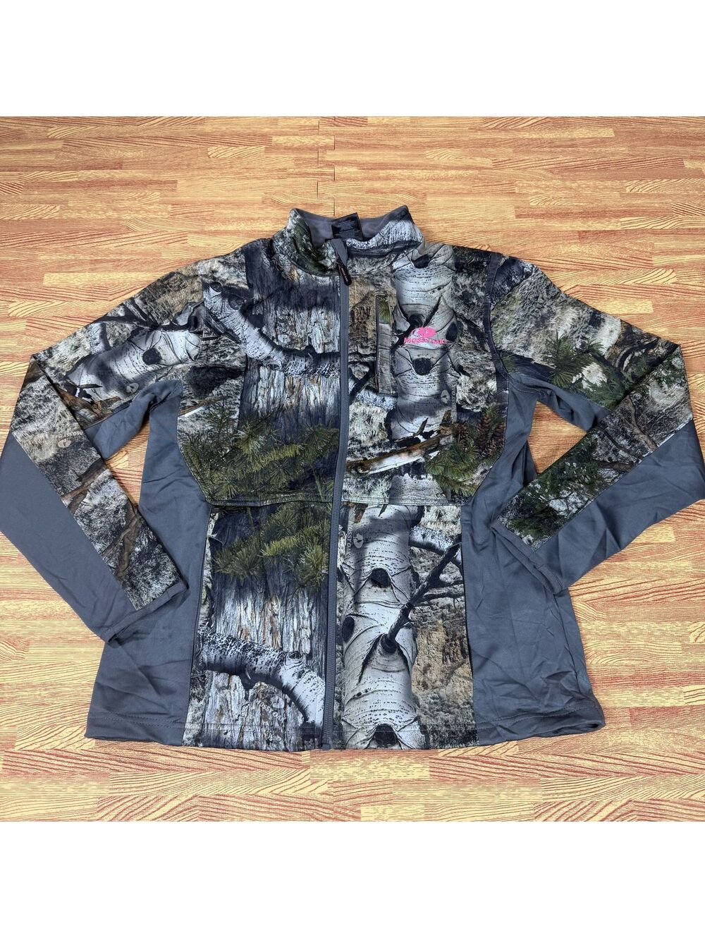 Mossy Oak Womens Mountain Country Camo Full Zip Fleece Jacket Pink Logo Small